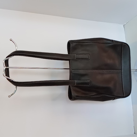 Coach - D13-7776 - All Leather Hampton Market Lunch Tote/Shoulder Bag - Black - Picture 2 of 13